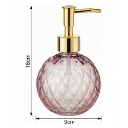 Porta sabonete Liquido Roya Rosa 450ml em Vidro